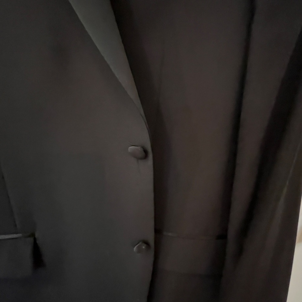 PRICE DROPPED! Black Tuxedo Suit/White Shirt/Cummerbund Worn once--So Handsome! - Picture 4 of 15